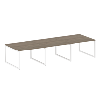 Metal System Quattro Перег. стол (3 столешницы) на О-оразном м/к 40БО.ПРГ-3.2 Акация/Антрацит металл 3600*1235*750