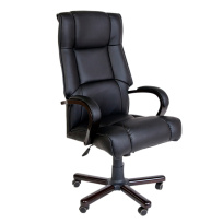 Кресло для руководителя Chair A CHA26510002 чёрный / темный орех